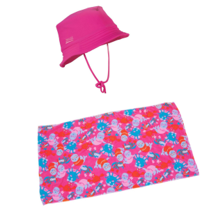 Zoggs Sun Protection Bucket Hat & Miss Zoggy Swim Towel Bundle