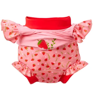 Splash About Happy Nappy Swim Costume - Strawberry Fields Frill